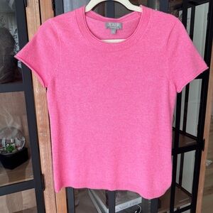 J. Crew cashmere sweater short sleeve flamingo crew soft knit top shirt